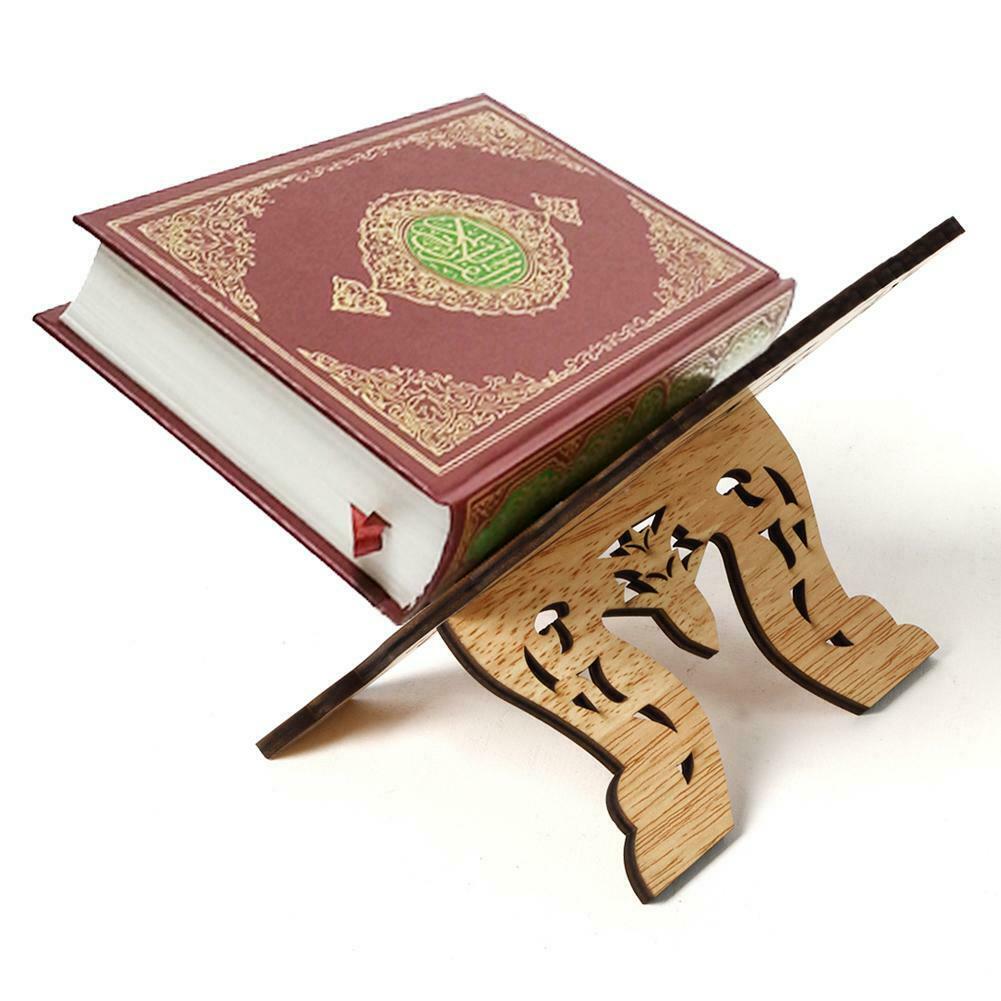 Eid Mubarak Wooden Bible Hollow Shelf Islam Book Storage Display Rack Stand @