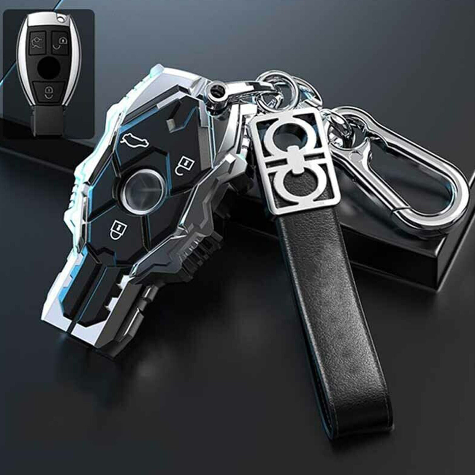 For Mercedes Benz Alloy Styling Key Fob Cover Case Holder Skin Car Accessories