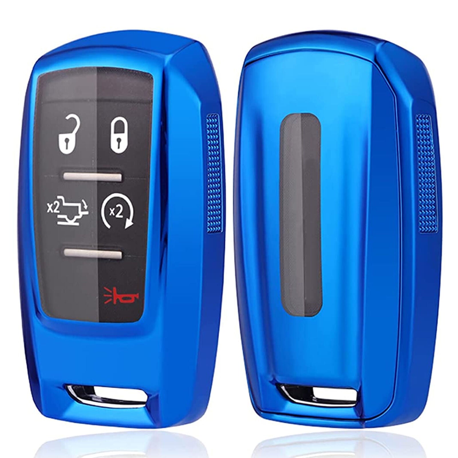 Key Fob Cover Fit for 2021 2020 2019 Dodge Ram 1500 5B Rubber OHT-4882056 Blue