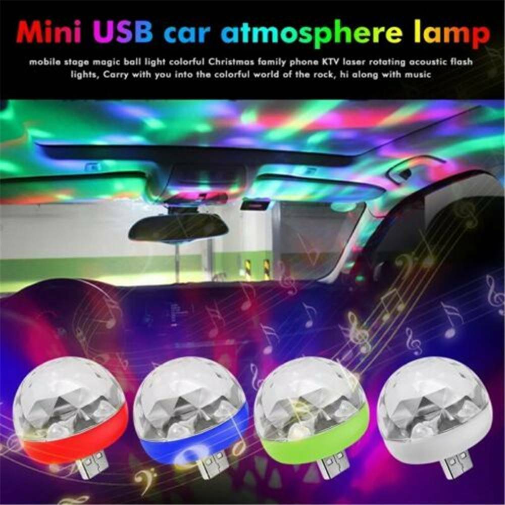 2X USB Mini LED RGB Disco Stage Light Party Club KTV Xmas Magic Phone Ball Lamp