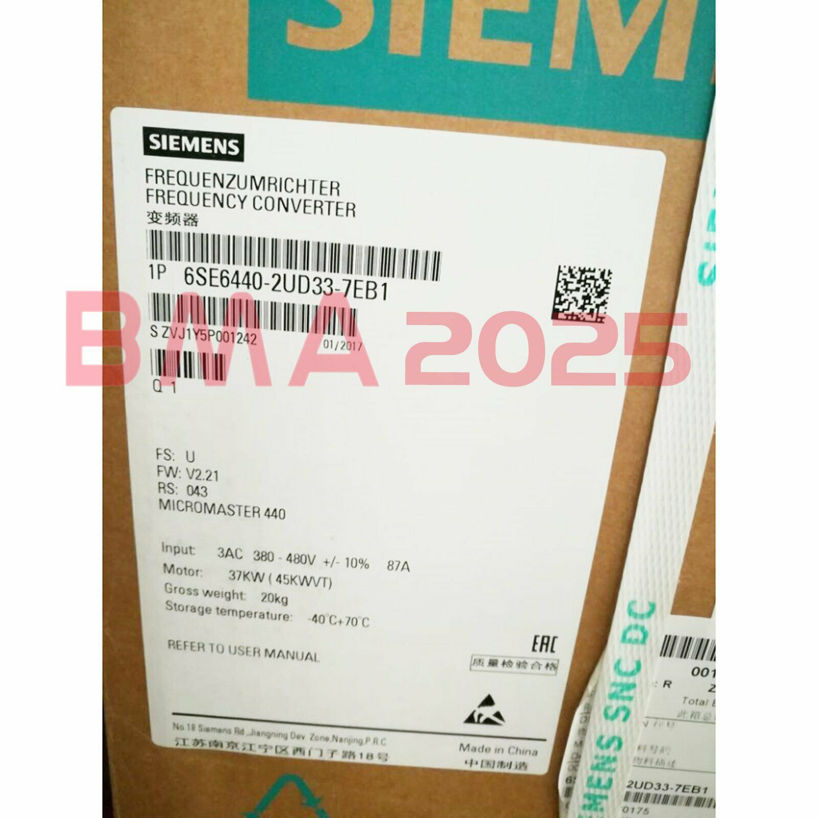 1PC New 6SE6440-2UD33-7EB1 6SE6 440-2UD33-7EB1 1year warranty DHL free Ship SM9T
