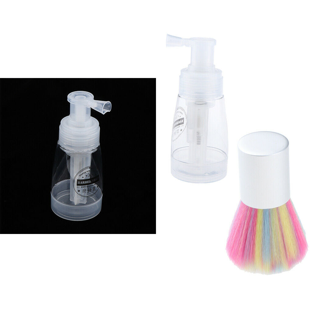 Assorted Large Head Brush With Clear Empty Glitter Powder Spray Bottles with