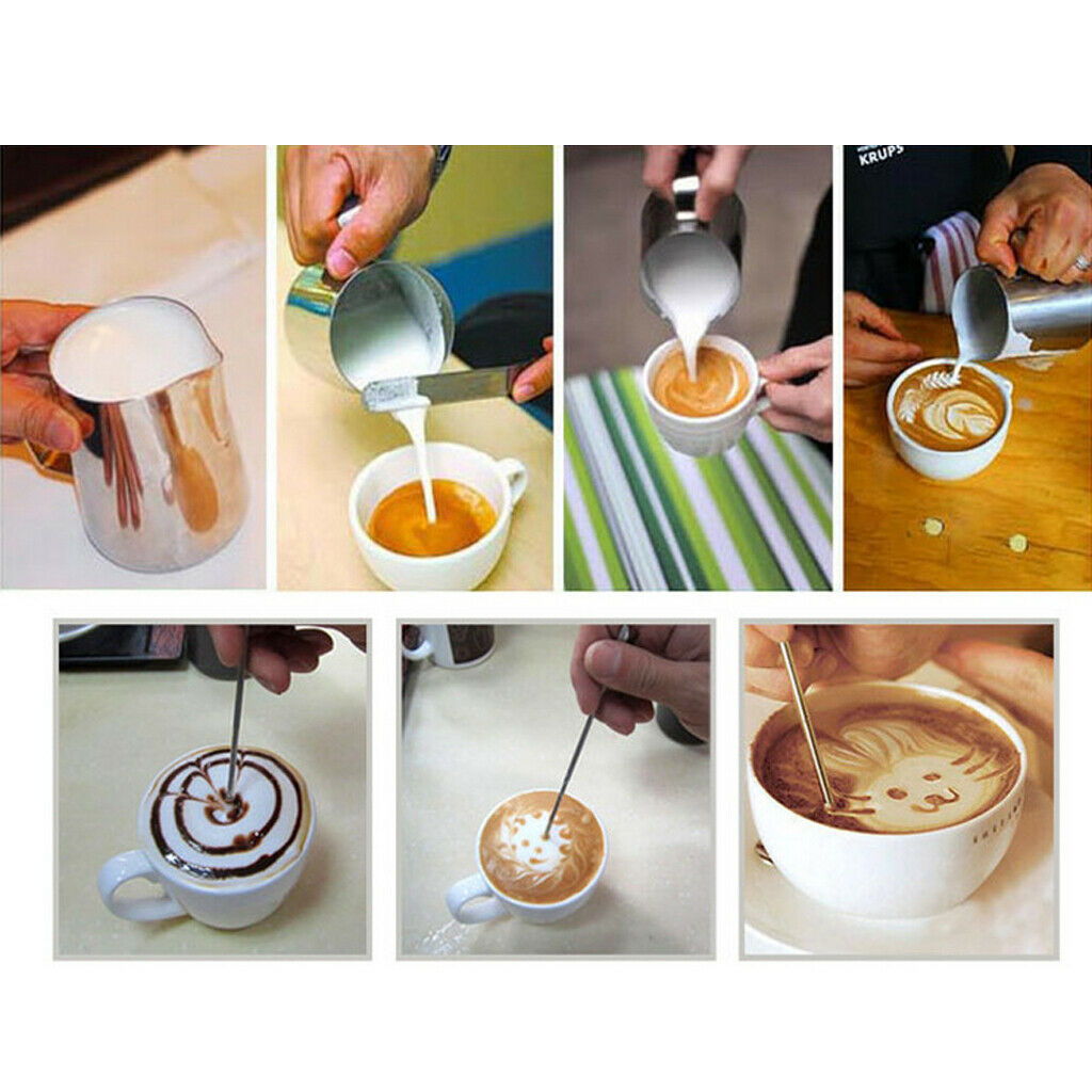 2Pcs 350ML Milk Frothing Jug Frother Coffee Latte Container Metal Pitcher