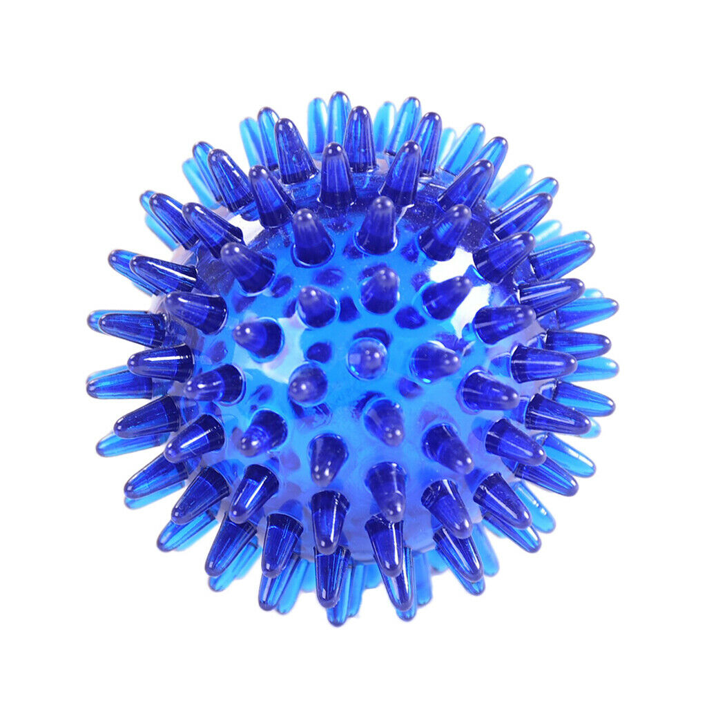 Spiky Massage Ball Soft for Palm Feet Arm Neck Back Strengthen 7cm Blue