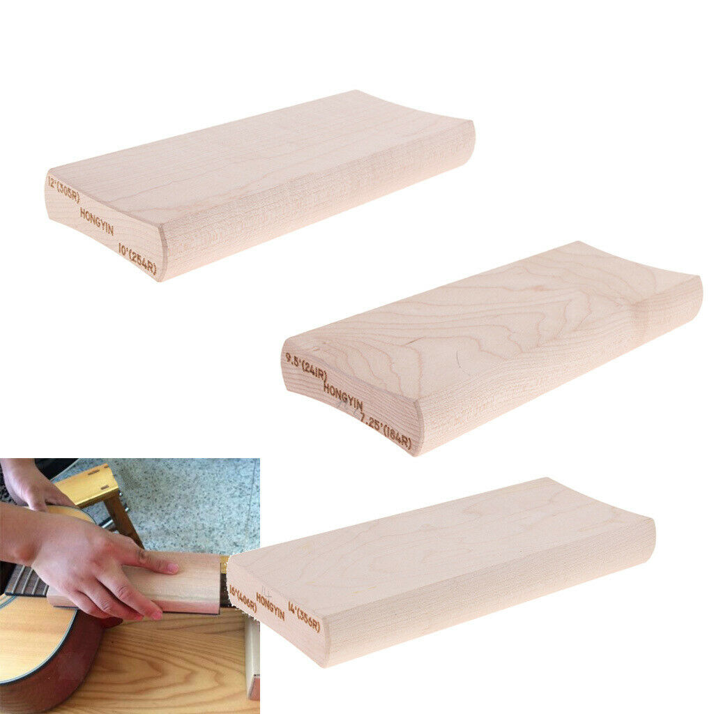 3x Radius Sanding Block for Guitar Bass Luthier Tool Musical Instruments