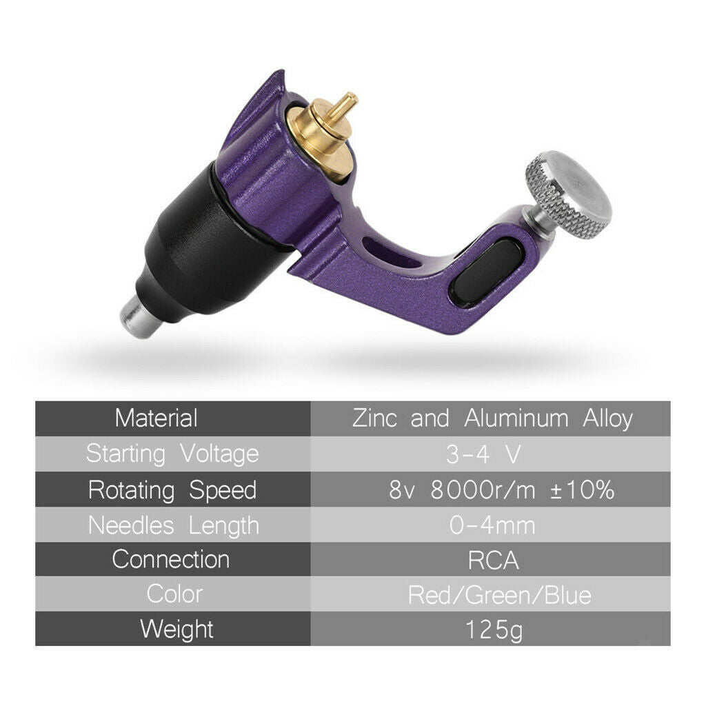 Tattoo Machine Kit w/ Color Wheel Practise Set for Body Tattooing Art Purple