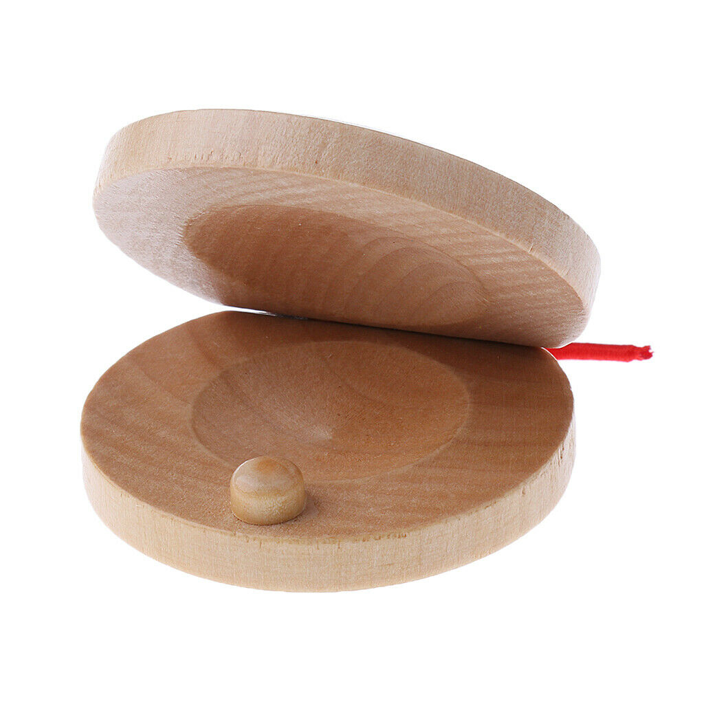 1 Pair Wooden Castanets Musical Percussion Instrument Kids Intelligence Toys