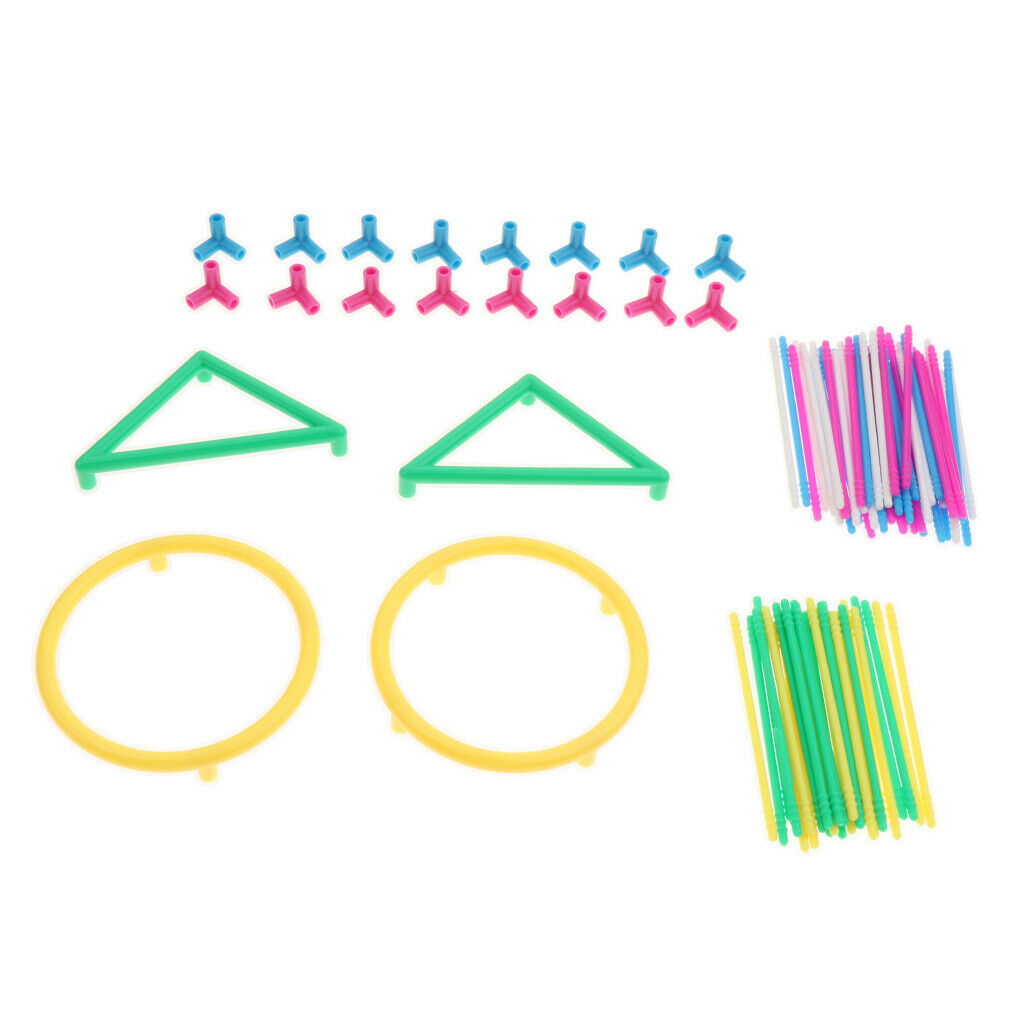 Pink Colored Geometric Shape Frame Sticks Kit For Kids Toddler Birthday Gift