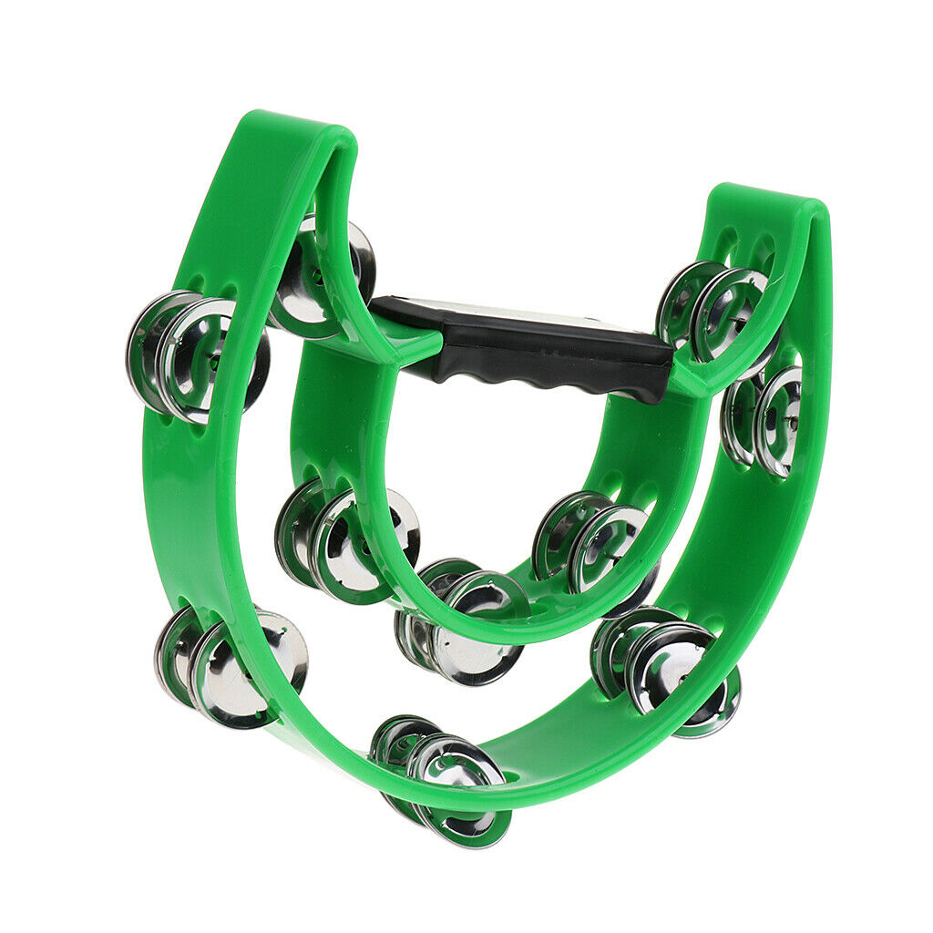 1 Piece Music Rattle Tambourine Handbell Shaker Musical Precussion Green