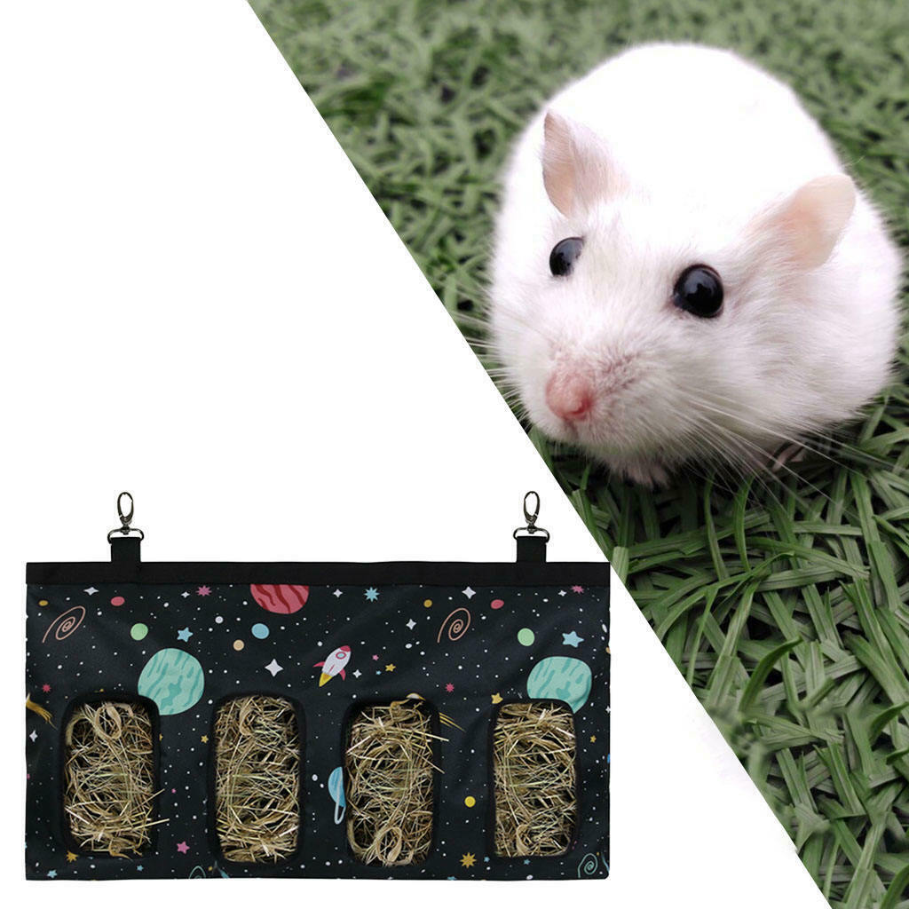 Rabbit Hay Bag Hanging Pouch Holder Feeder Cage Storage Pocket Sack Pack