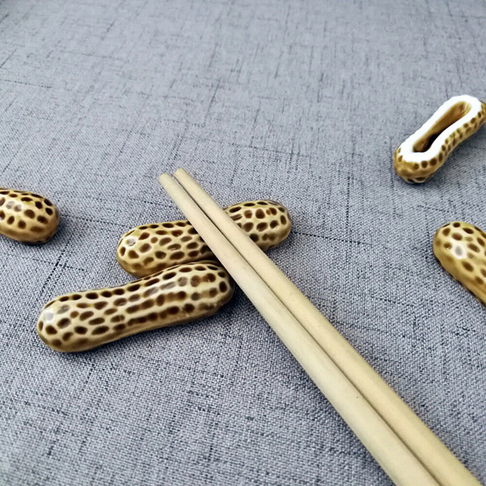 2x Ceramic Peanut Chopstick Rest Rack Household Tableware Pen Holder Tabel Decor