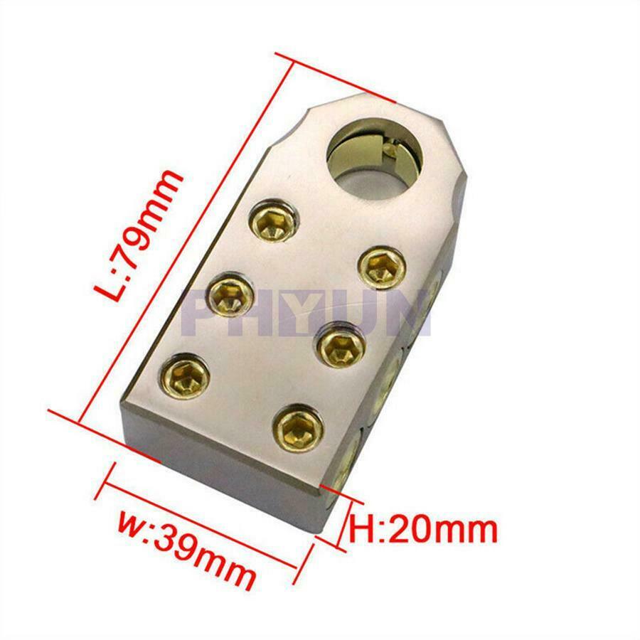 2pcs Car Battery Terminal Clamp Post Positive Negative Port For 1/0 2/0 AWG Wire