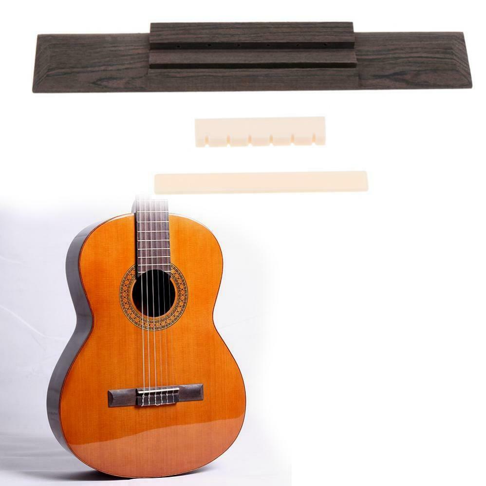 1 Set Rosewood Classical Guitar Bridge Pad+Saddle/Nut for 40 41 Inch Guitar Part