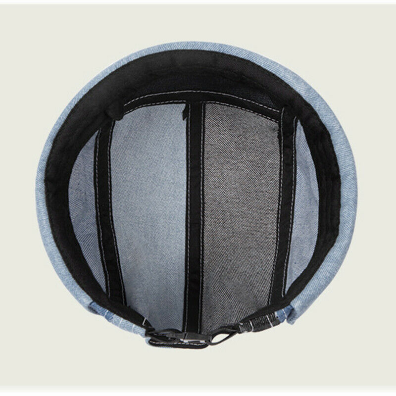 Men Denim Jean Patchwork Skullcap Sailor Hat Beanie Hip Hop Cuff Brimless Splice