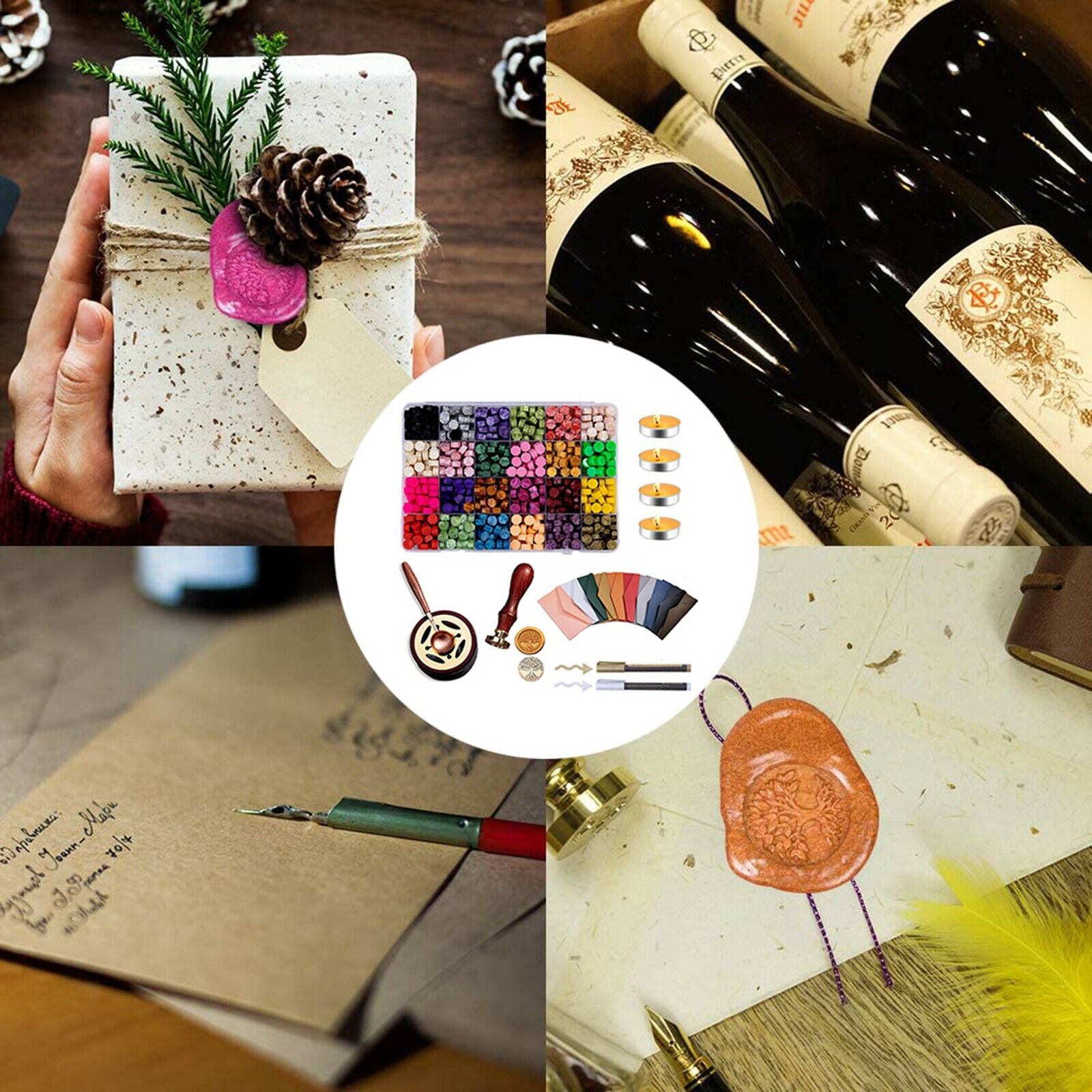 Retro Wax Sealing Beads Stamp Kit Letter DIY Scrapbooking Gift Seal Set