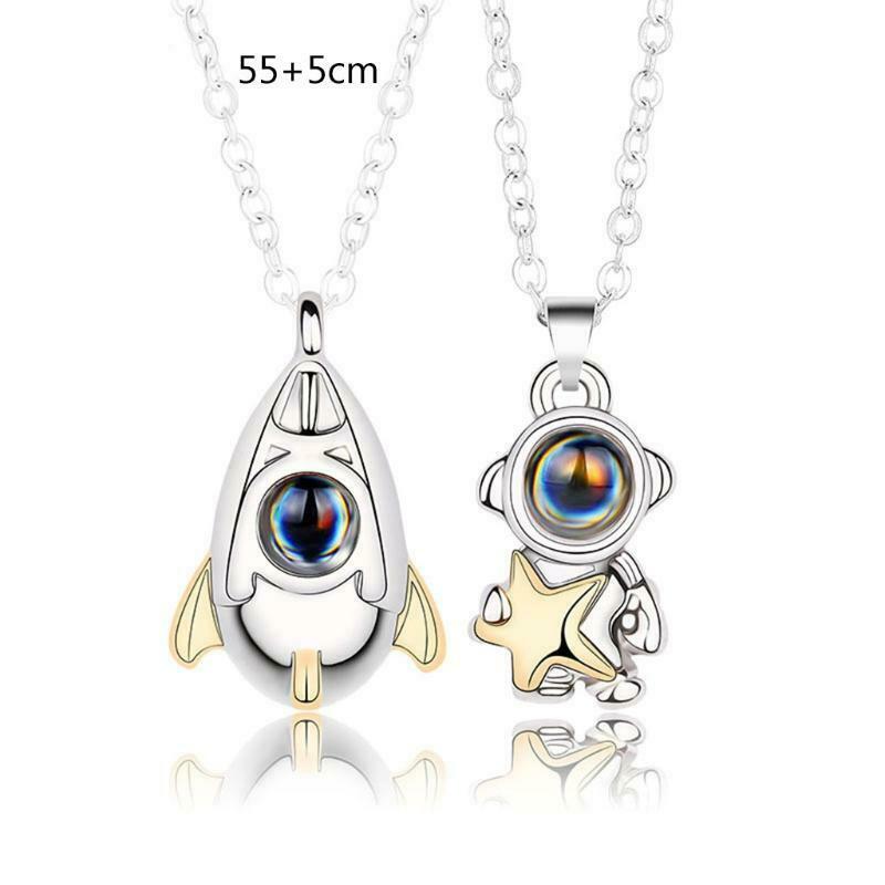Clavicle Chain Simple Temperament Spaceman Couple Necklace Jewelry Tanabata Gift