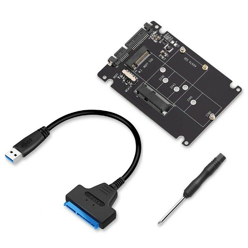 M.2 NGFF or MSATA to SATA 3.0 Adapter USB 3.0 to 2.5 SATA Hard Disk 2 in 1 ConK4