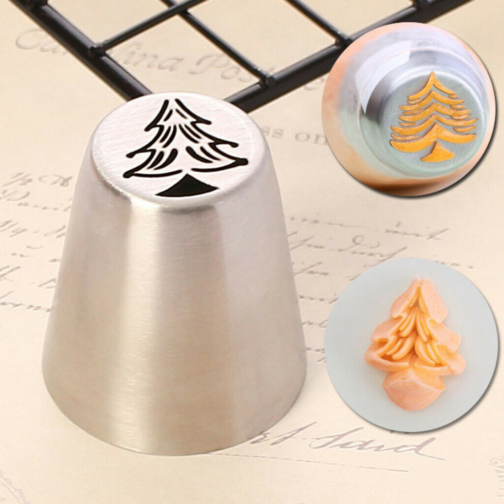 12Pcs Christmas Icing Piping Nozzle Dispenser Set Stainless Steel Tools