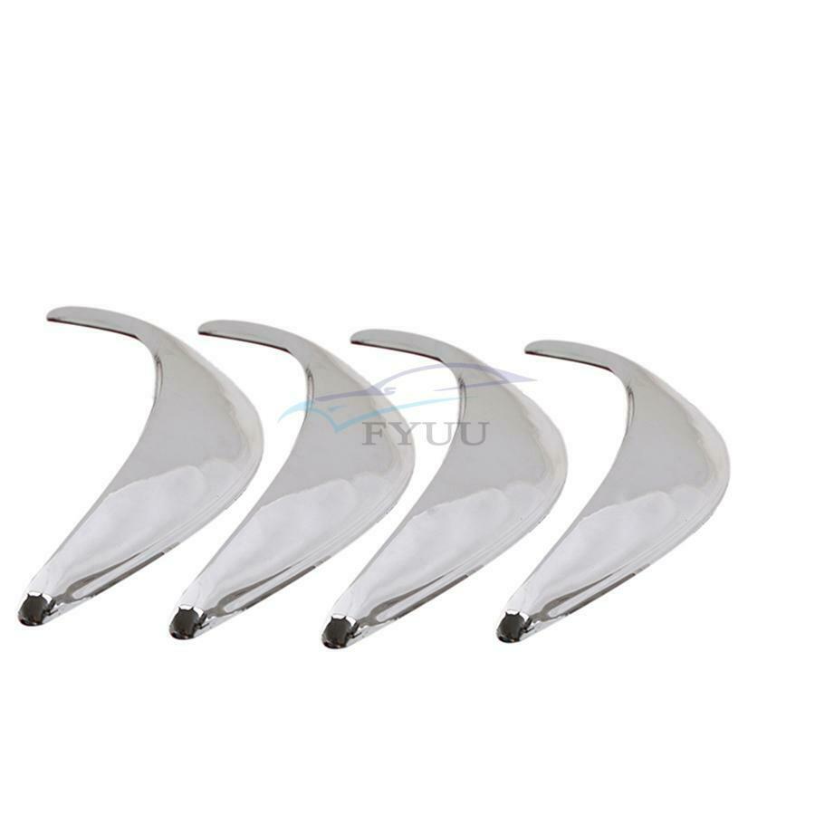 Universal Car Wheel Eyebrow Arch Trim Lip Fender Chrome ABS Protective Film x4