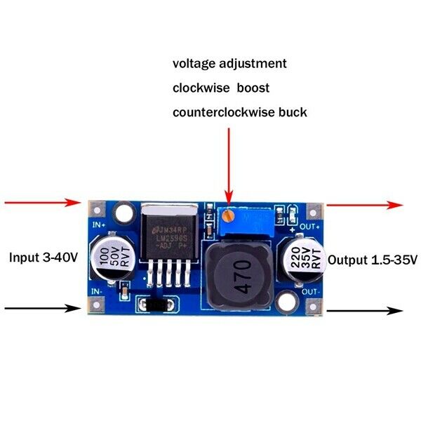 6 Pack LM2596 DC to DC Buck Converter 3.0-40V to 1.5-35V Power Supply  Module C1