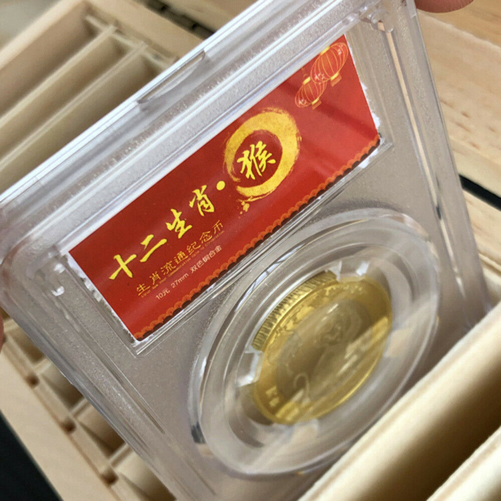 Wooden Storage Box for 20 Rating Coins Capsules Collection Holder Display Case