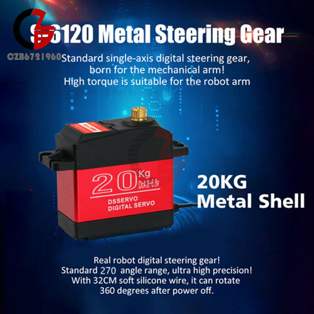 Waterproof 270 Degree 20kg High Torque Metal Gear Digital RC Servo Motor