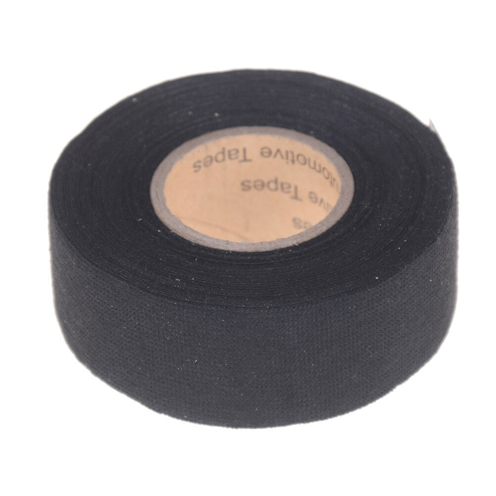 Black 32mm*12m Adhesive Cloth Fabric Tape Cable Looms Wiring Harness 9HLSPTU WF