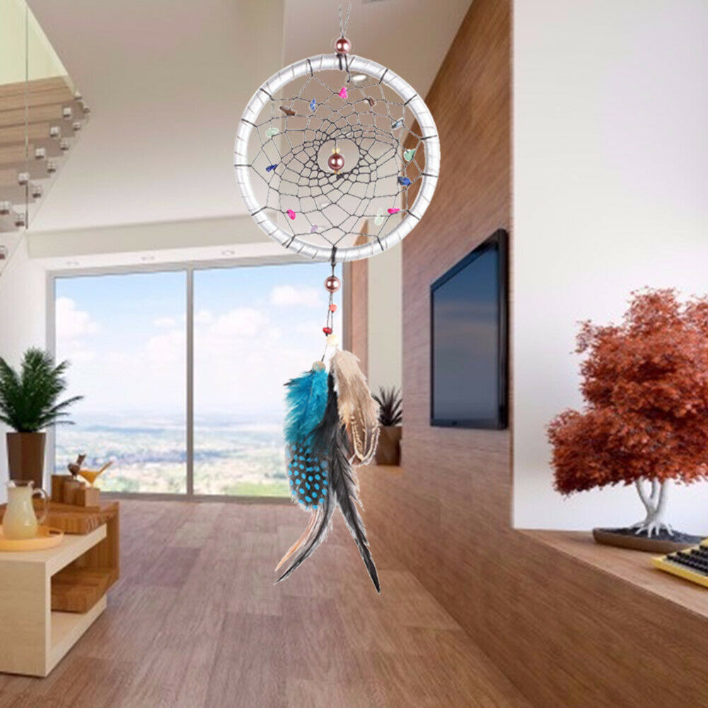 Handmade Feather Wind Chimes Car Pendant Dream Catcher Gifts Wall Hangings @
