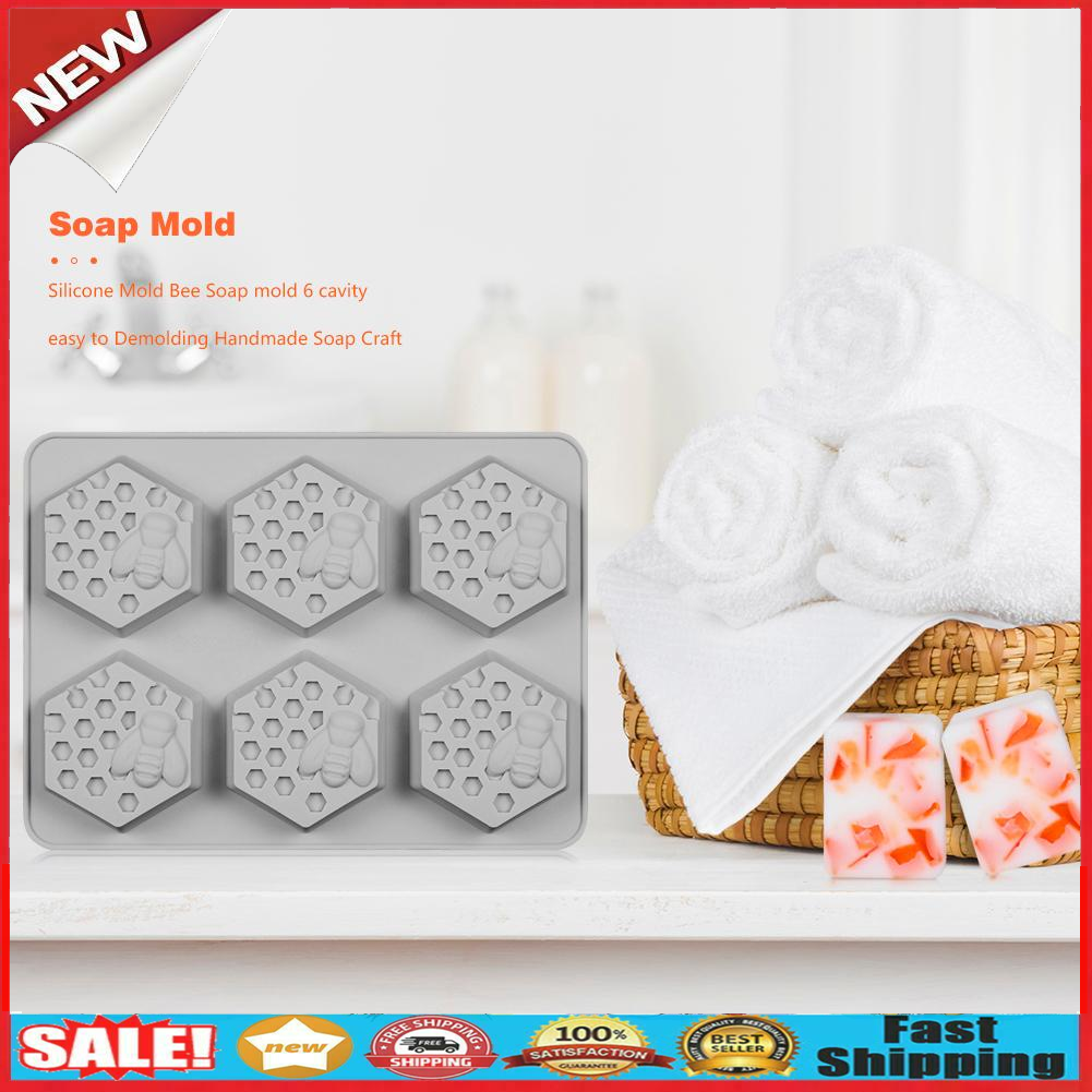 Silicone Bee Soap Mold DIY Handmade Chocolate Cake Maker Craft Kitchen Tool @