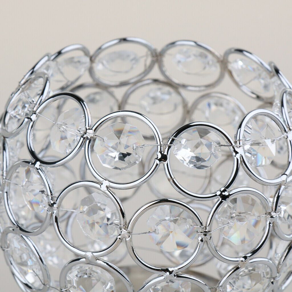 Set Of 4 Crystal Ball Tealight Holder Candlestick Candle Holder Home Romantic
