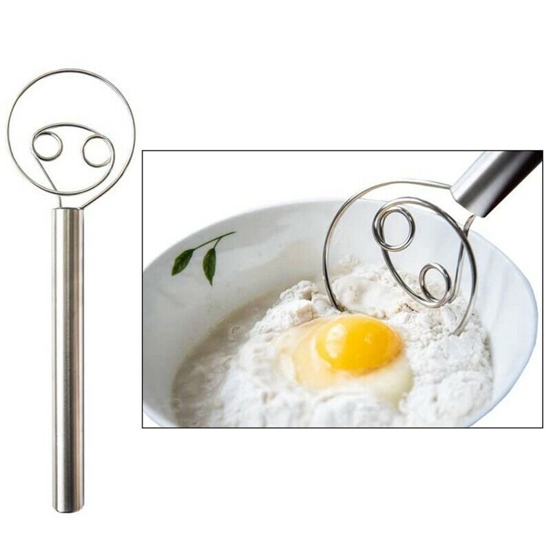 Danish Whisk with 2 Eye Design Stainless Steel Easy to Use and Clean No NeedL2T9