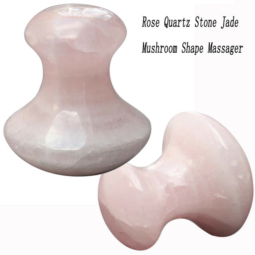 New Rose Quartz Gua Sha Massager Eye Face Jade Body Massage Mushroom Shape