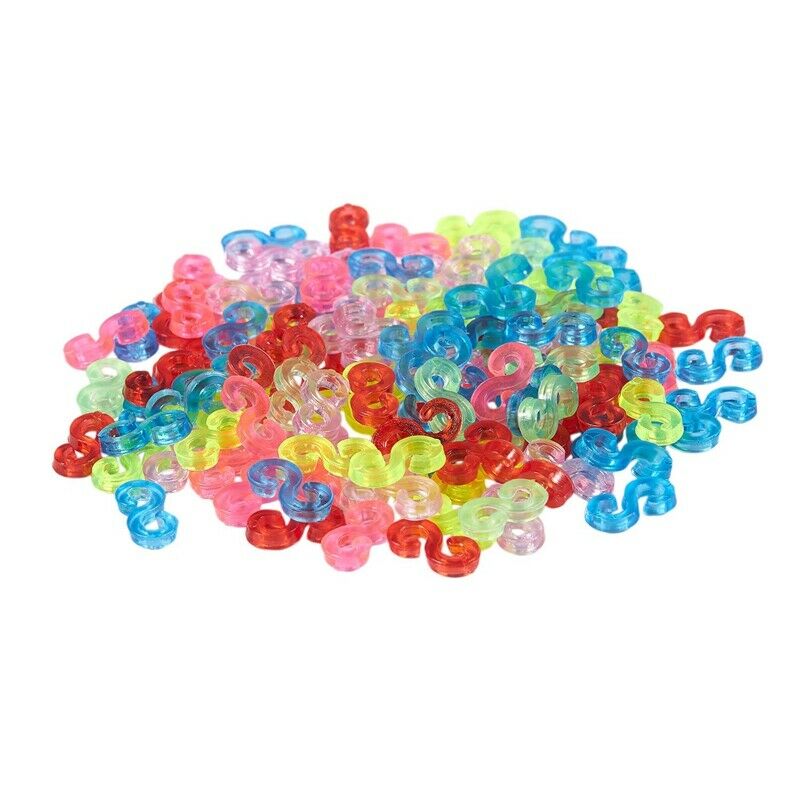 New Amazing Loom Bands Pack of 125 Colorful S-Clips V5H3