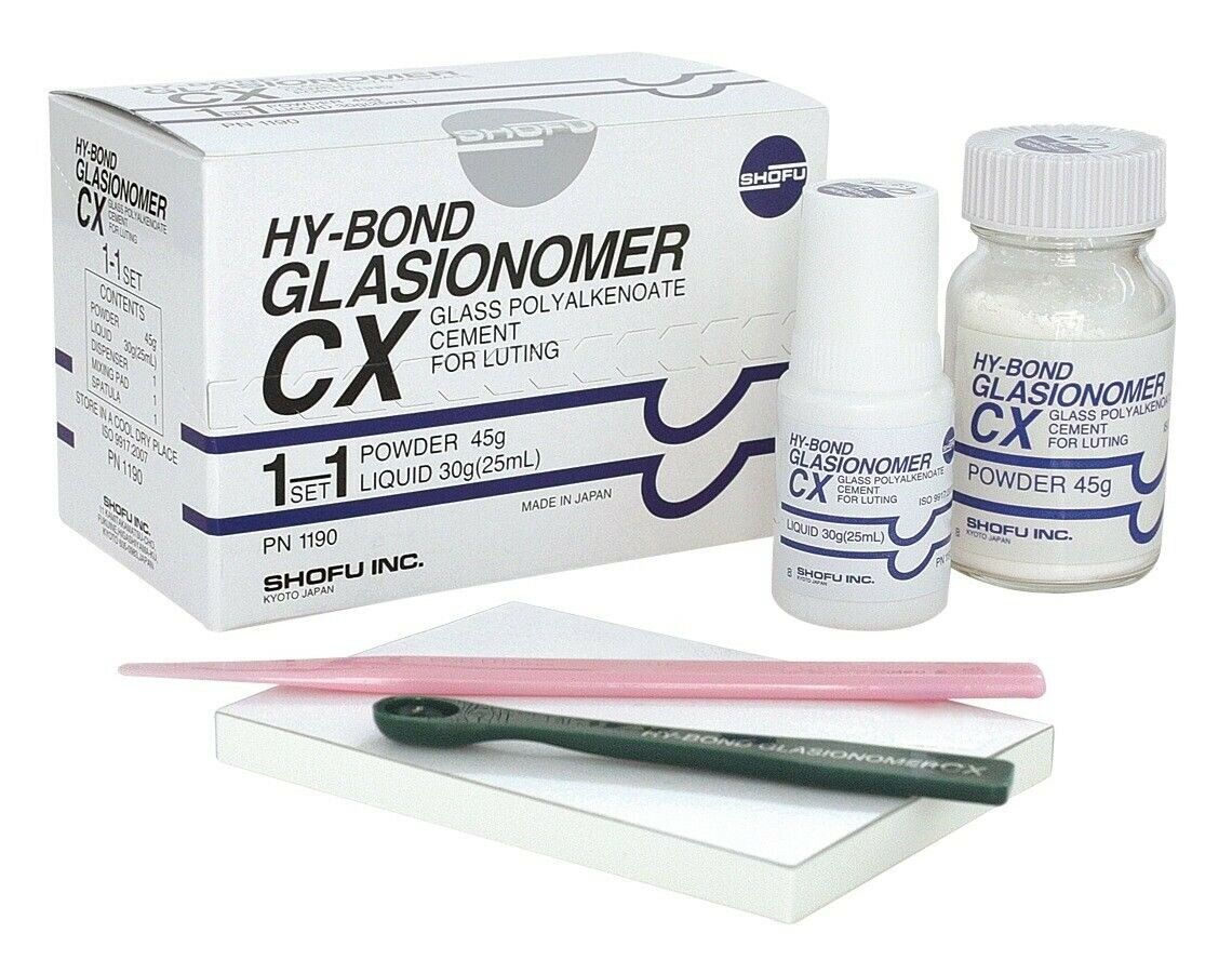 Shofu Hy-Bond Glasionomer CX luting cements tannic acid zinc fluoride