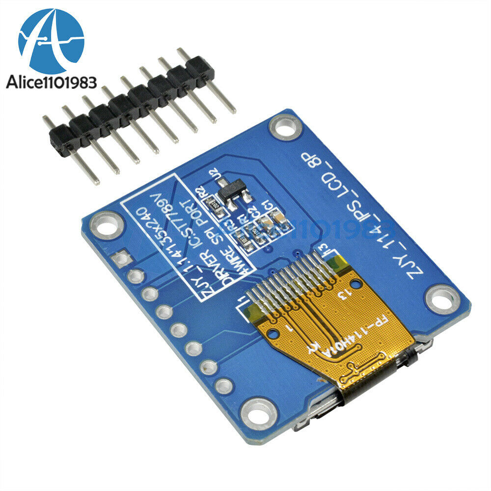 1.14" 8PIN 135*240 SPI HD IPS Full Color TFT Display Screen ST7789 Module 3.3V