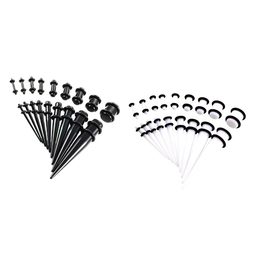 36 Pieces Gauges Kit Tapers and Plugs Acrylic Tunnels 14G-00G Ear Stretching Set