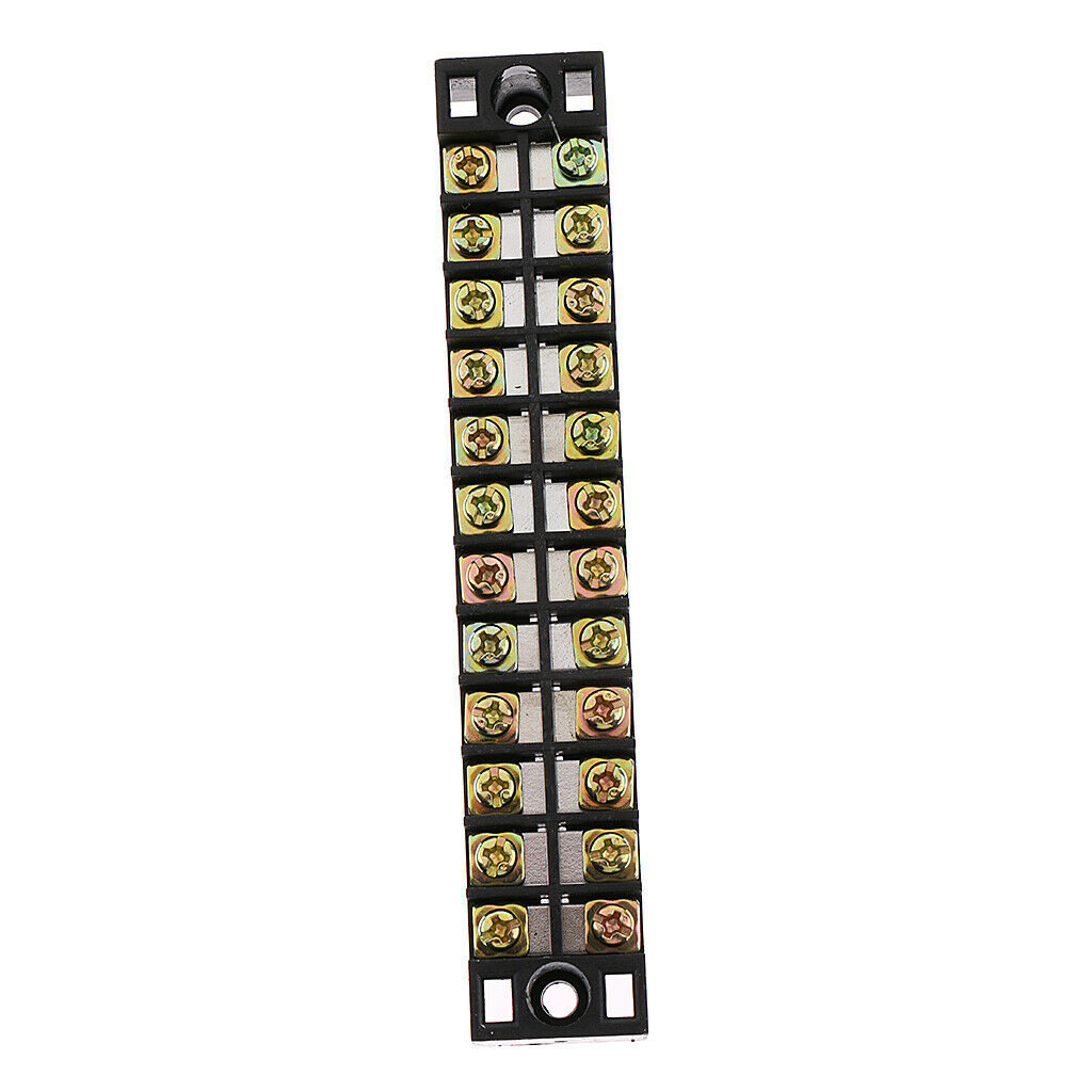 5 Pieces 600V 15A Dual Rows 12 Positions Screw Wire Terminal Strip Barrier Block