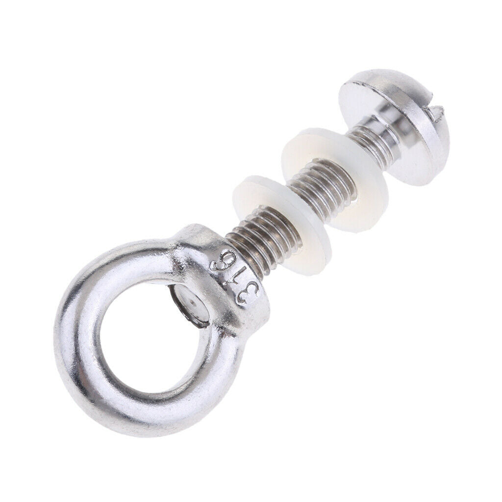 M6 6mm x 62mm Stainless Steel Eye Bolt Nut & Washer with Ring Marine Grade