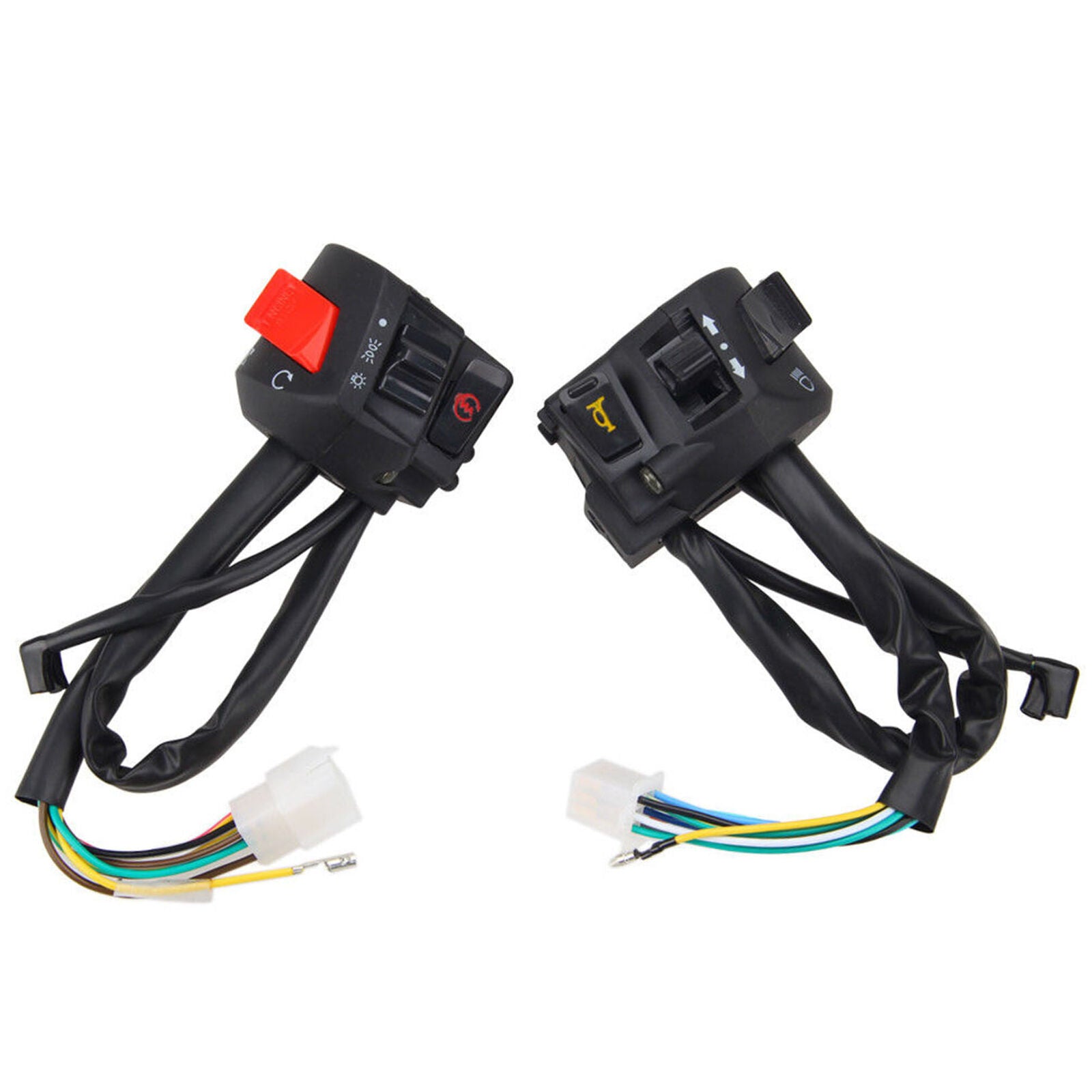 2X Motorcycle 7/8" Handlebar Headlight Horn Turn Signal Electrical Start Switch