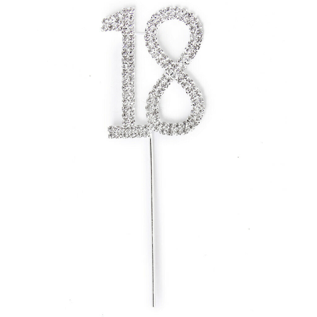Rhinestone Princess Crown Headband Tiara & 18th Birthday Party Cake Topper