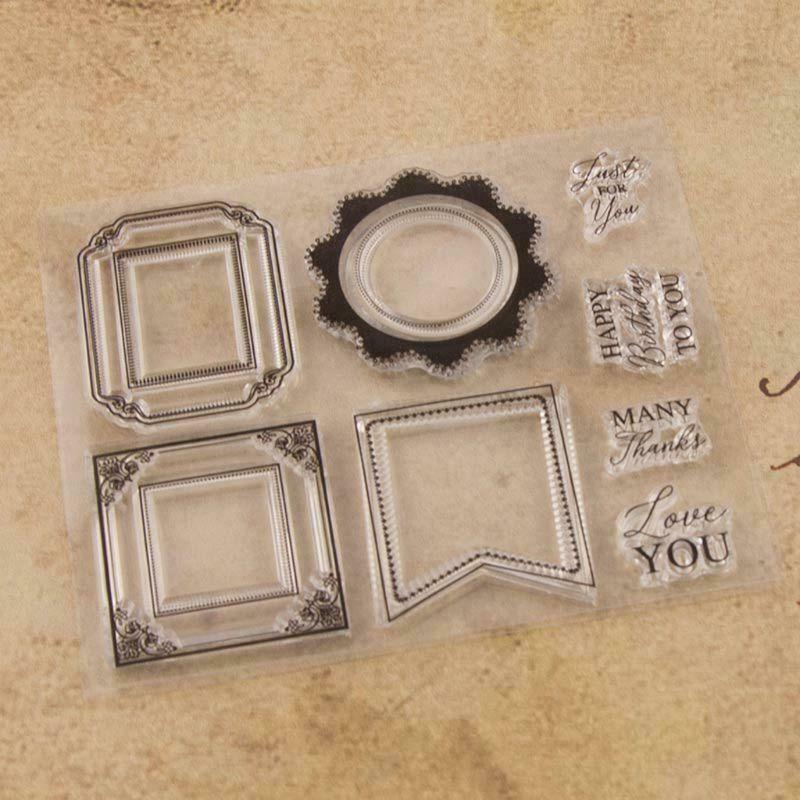 Cover Page Silicone Clear Stamp Cling Seal DIY Scrapbook Embossing Album Decor