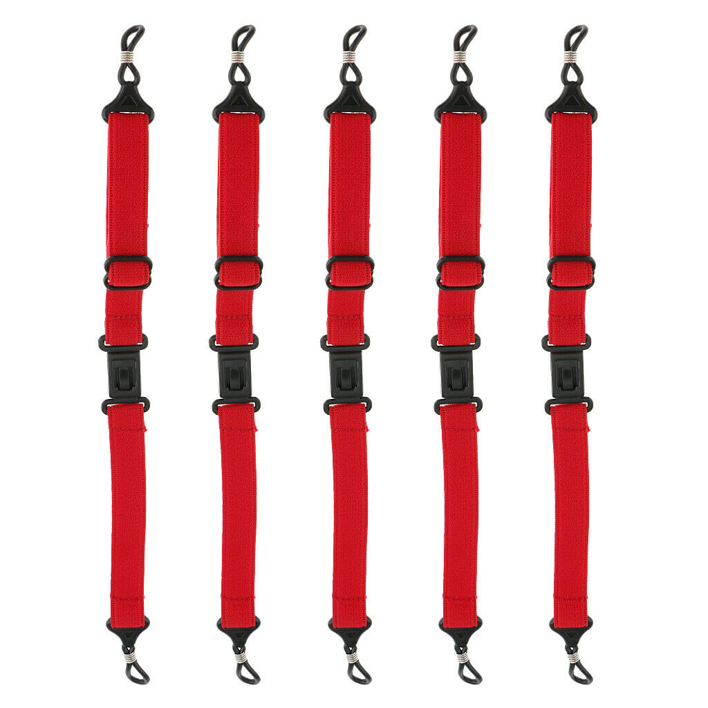5Piece Sports Anti-slip Eyegalss Chain Glassses Lanyard Eyewear Holder Red