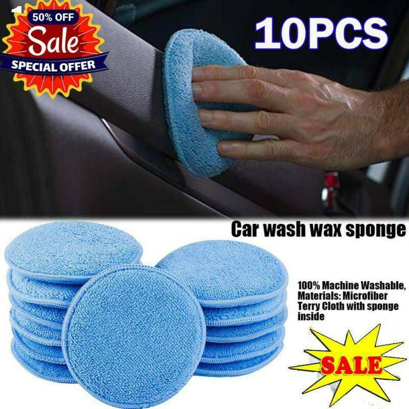 10 x 5" Microfiber Foam Sponge Polish Wax Applicator Car Detailing Cleaning Pad