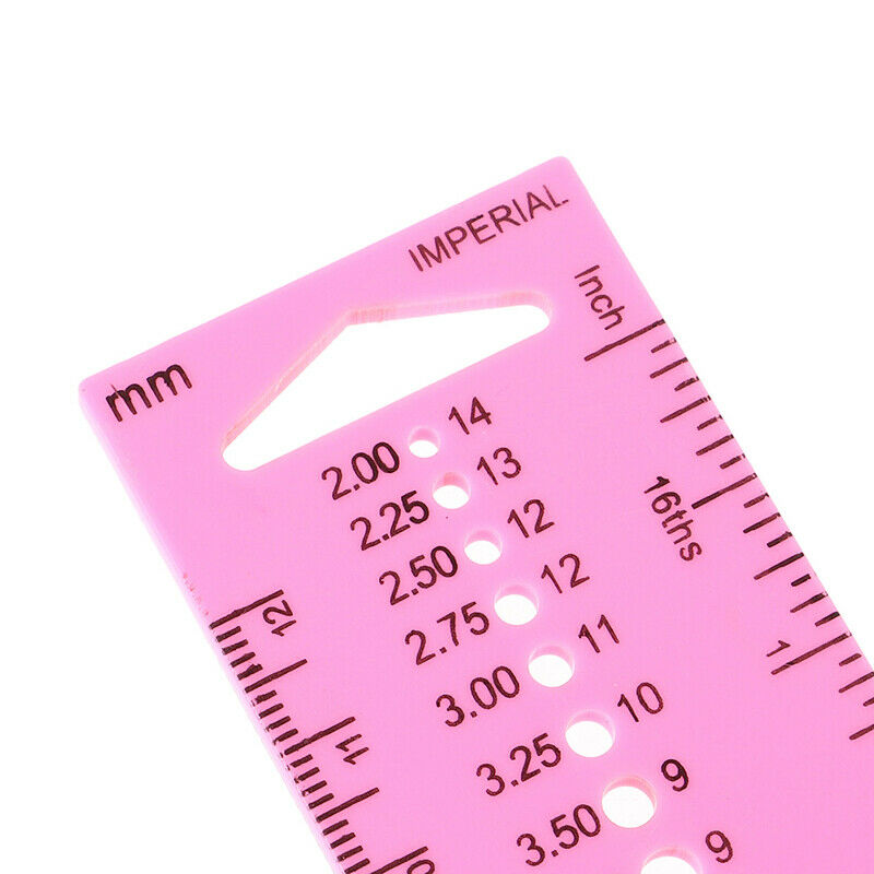 2X All In One Measure Ruler For Knitting Needles 2.0-10.0mm Crochet hook .l8