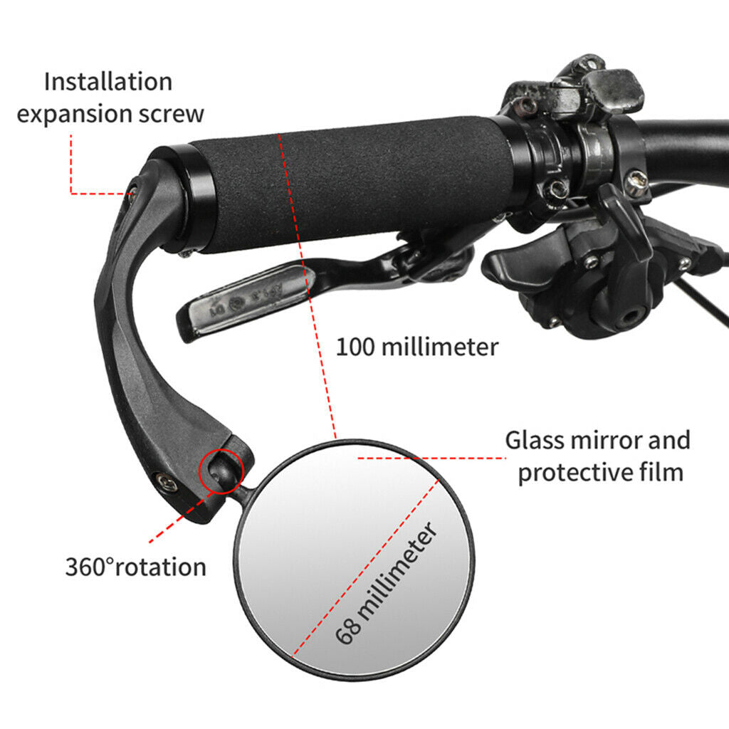 Safe Bicycle Rear View Mirror MTB Handlebar End Mirror Cycling Accessory