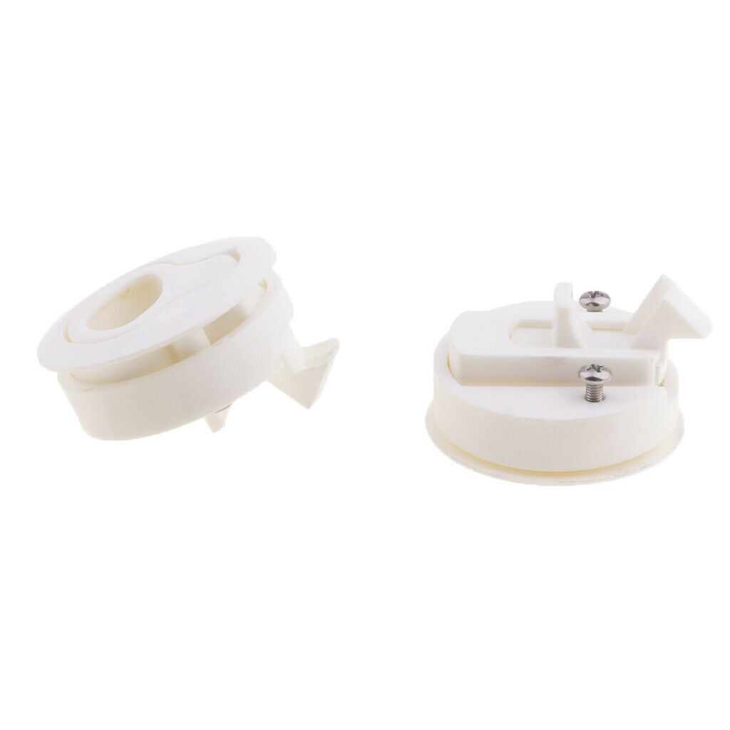 Pair Marine Hatch Latches Turning Lock Lift Handle Nylon White