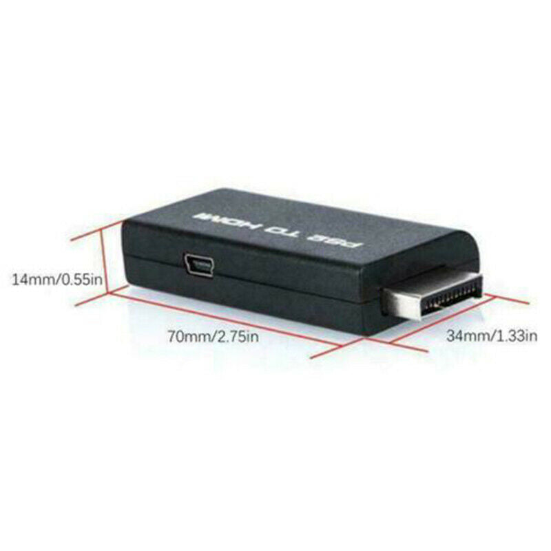 for HDTV Monitor PS2 to HDMI Video Converter Adapter with 3.5mm Audio Output