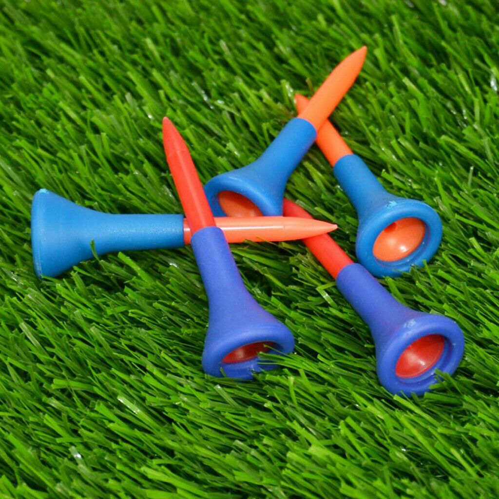 10 Pieces Durable Rubber Cushion Top Golf Tees Random Color 4.2 cm + 5.4 cm