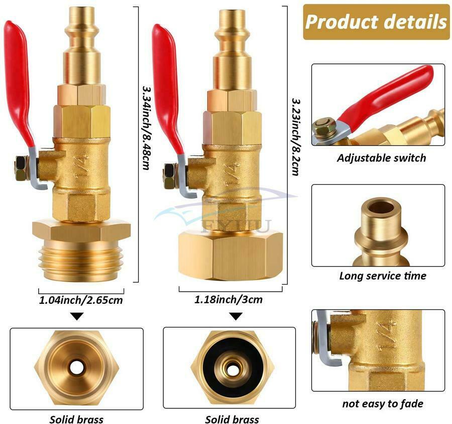 2PCS Universal Brass Winter Antifreeze Spout Adapter For RV Camper Boat Car