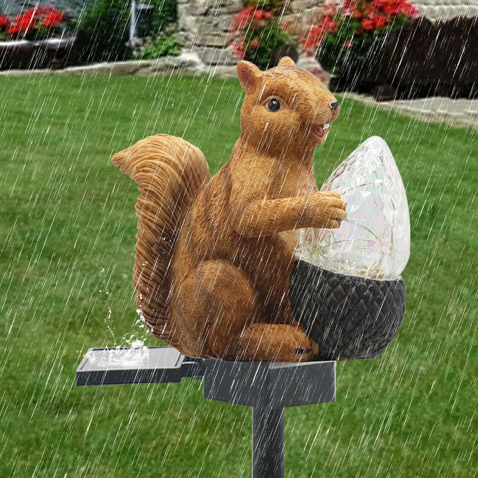 Squirrel Solar Garden Stake Lights IP65 for Yard Christmas Party Decor